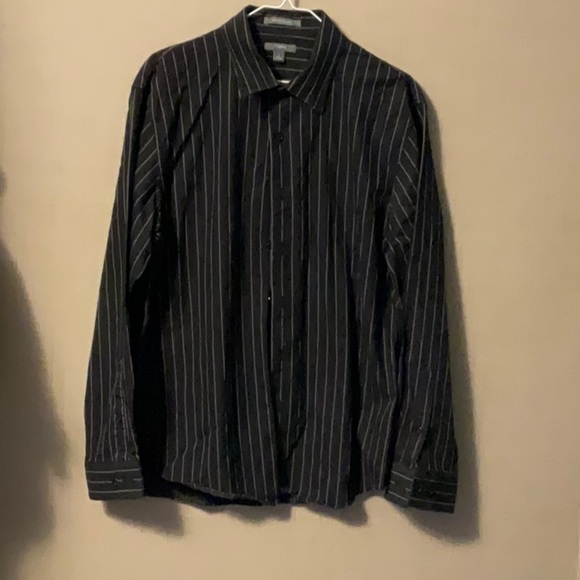 Apt. 9 Men's Black Pinstripe Button Down Shirt - Picture 1 of 6